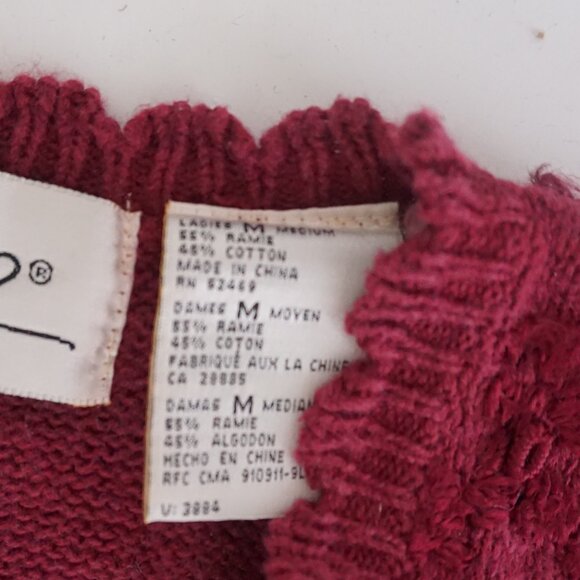 Vintage Attitudes by Renee Burgundy Knit Button Sweater Vest Cottagecore M - Picture 11 of 11